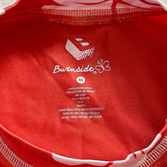 Burnside Women's Floral Short-Sleeve Swim Tee Size Medium Orange Stretch - Picture 3 of 8